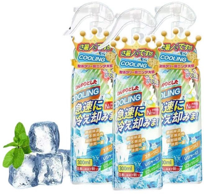 日本涼感噴霧 大容量 急速降溫 舒涼制汗噴霧 3瓶裝, 3個, 300ml