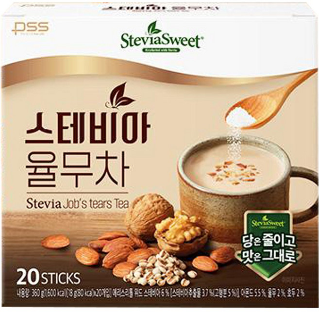 스테비아스위트 율무차, 18g, 20개입, 2개