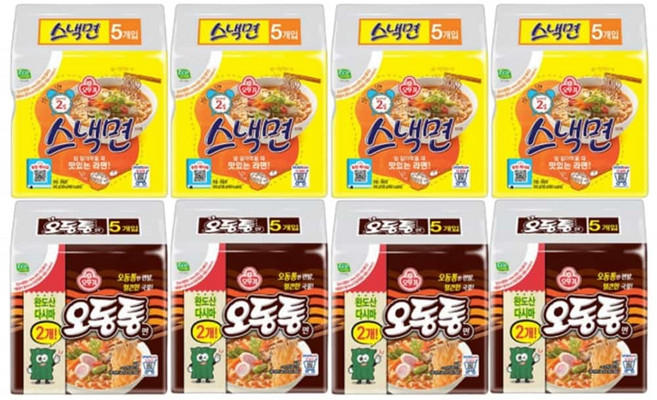 오뚜기 스낵면 오동통면 각20봉 40개 얼큰한라면