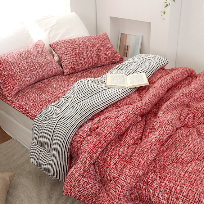 애프터식스 제이스 극세사 겨울 차렵이불+베개커버 세트 국산 블루 그레이 레드 SS Q