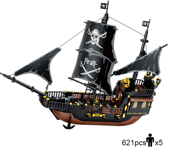 군함 블럭 블록빌딩 항공모함 전쟁 완구 빌딩 블록 대형 해적선 보트 여왕 앤의 복수 제국 기함 캐리비안 해 교육 장난감 소년 선물, [01] GD50401
