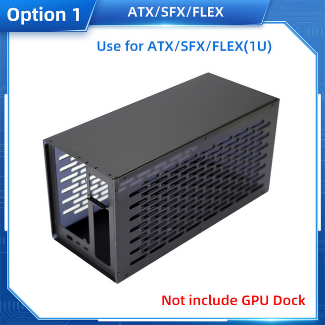 전원 사용 장치에 GPU 케이스 호환 도크 공급 Thunderbolt 및 SFX FLEX OCuP4V2 (1U) ATX TH3P4G3, Option 1 ATX, 1개