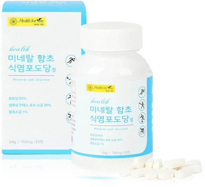 [소비기한 260808]헬스포유 미네랄 함초 식염포도당정 120정, 1개 - 쿠팡