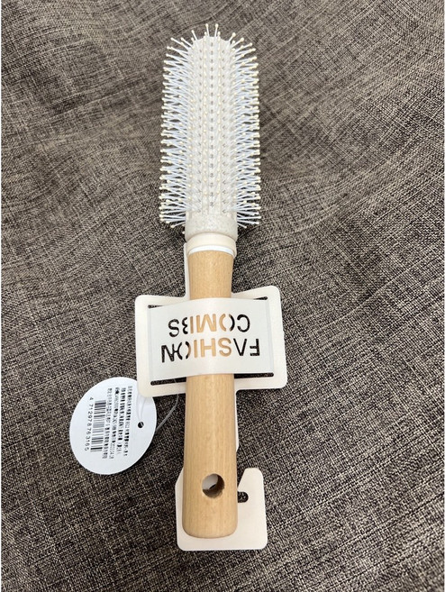 FASHION COMBS 冰淇淋原木柄圓捲造型梳子, 1支, 米