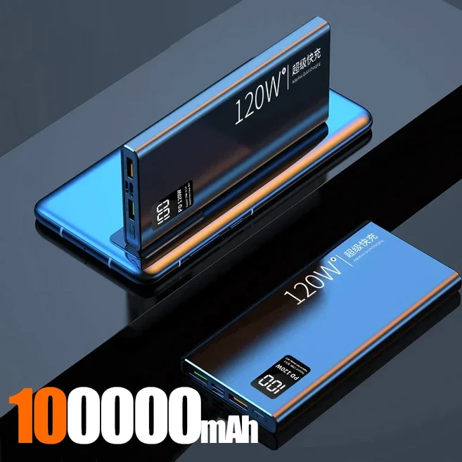 샤오미 100000mAh 120W 초대용량 보조배터리 | //화웨이 호환 (고속 충전 휴대용), Black 100000mAh