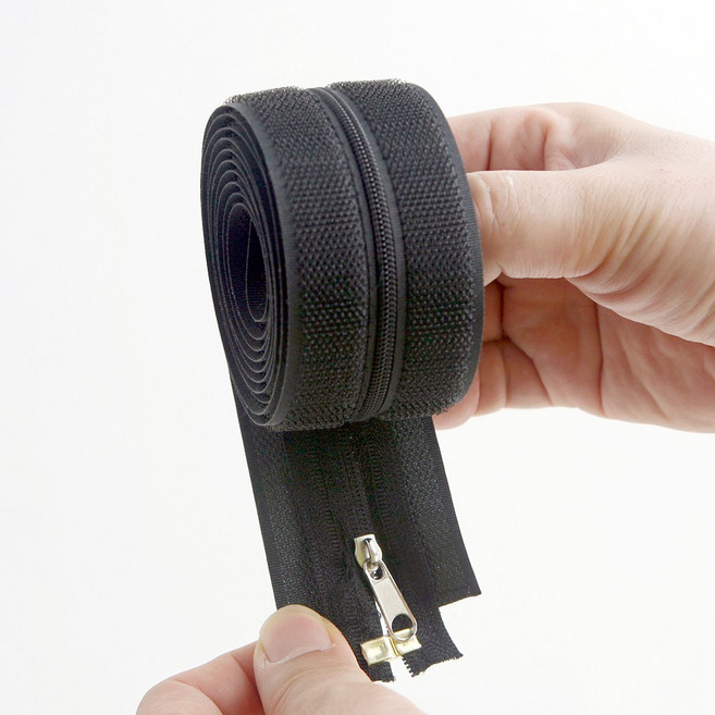 NEW 국산 사각 모기장 문지퍼 DIY 탈부착 모기장지퍼 셀프 모기장 문 총총방충망, 블랙 Black