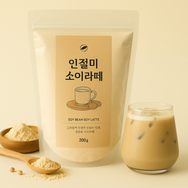 가루선생 인절미 소이 라떼 국산콩 가루 고소한 식물성 단백질 쉐이크 500g, 1개