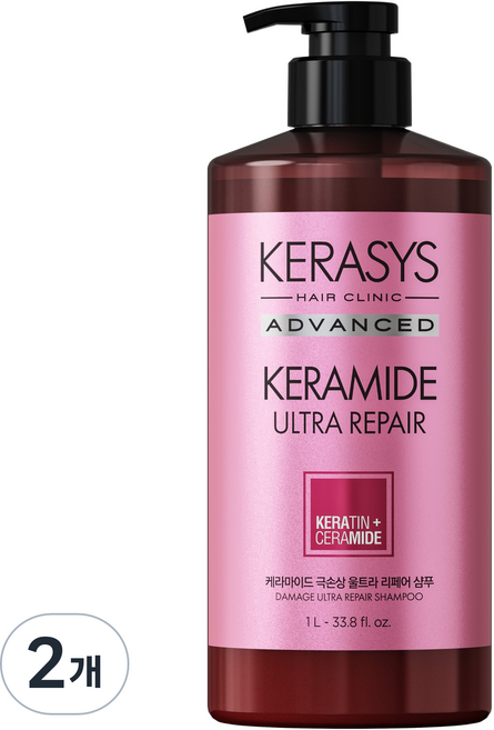 케라시스 케라마이드 극손상 울트라 리페어 샴푸, 1L, 2개