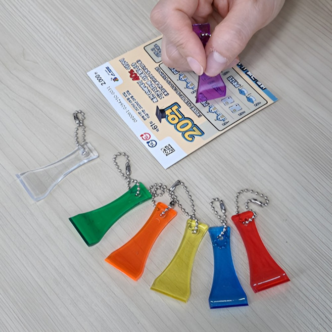 복권 스크래퍼 복권긁개 즉석 긁기 스크래치 도구 긁는도구 귀여운 미니 타입, 투명, 1개