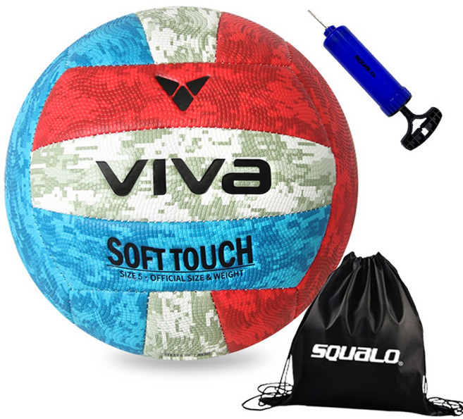 비바스포츠 소프트터치 배구공 레드 + 블루 SC3000, 1개, SC3000 (SQUALO 공가방&펌프 증정)