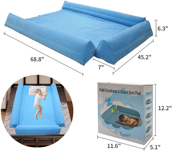 MONI 휴대용베이비룸 아기울타리 베이비룸 유아 아기 침대가드 접이식 공기주입, 사이즈174 x 114cm