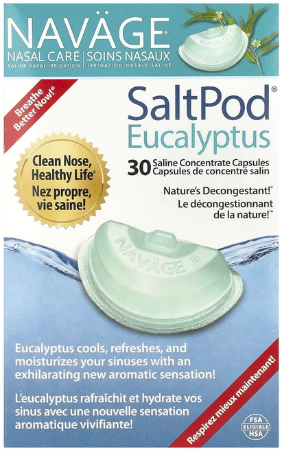 Navage Nasal Care 식염수 비강 세척 SaltPod® 유칼립투스 식염수 농축 캡슐 30정, Navage비강관리비강식염수세척SaltPod유칼립투스농, 1개 - 쿠팡