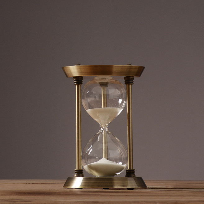 스타일 럭셔리 크리 에이 티브 시간 모래 시계 장식 크리 에이 티브 맞춤형 사무실 홈 타이머 30 분 60 분, 청동대형30센트반환(지름15높이22Cm), 하나