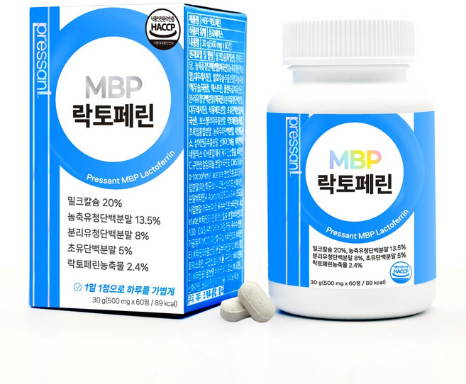 프레송 MBP 락토페린 순도96.8% 다이어트 단백질 초유 분리유청단백질, 3개, 60정