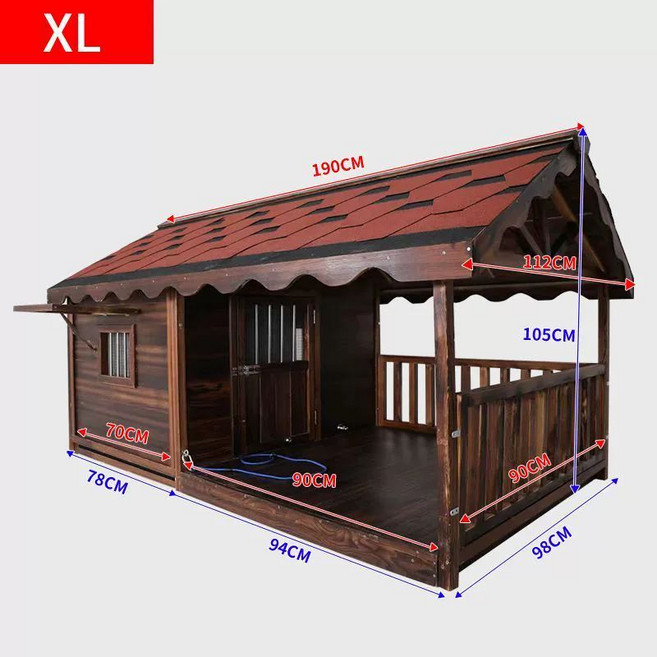 대형 개집 판넬 애견하우스 야외 침대 방수 애완 동물 집 조립, 1개, XL