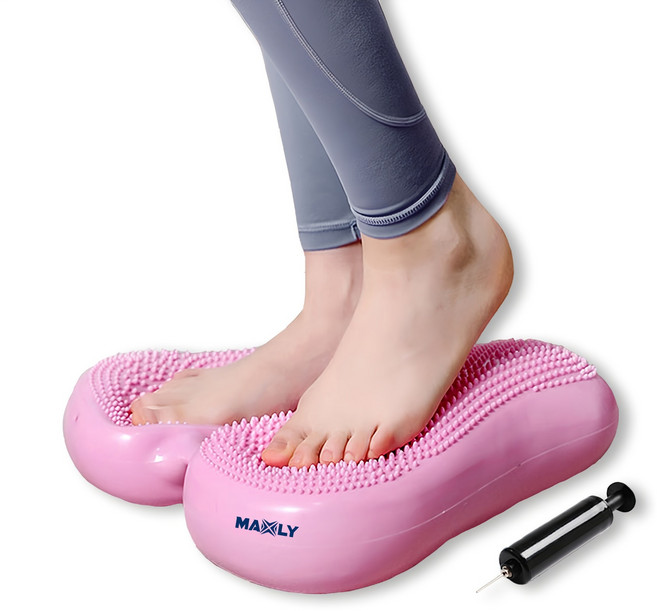 맥슬리 말랑이 스텝퍼 에어쿠션 계단오르기 다이어트 유산소 운동기구, 핑크