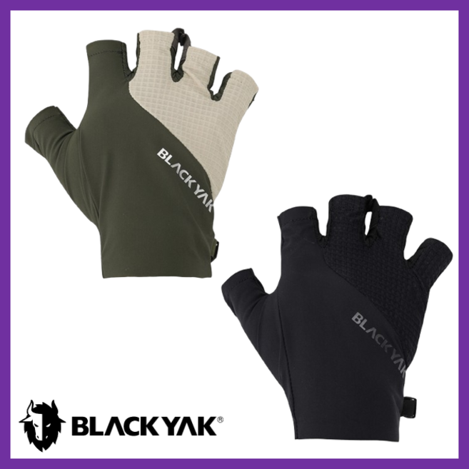 블랙야크 라이트하프글러브B 남녀공용 스트레치 반장갑 스마트폰 터치 가능 봄 여름 등산장갑, 블랙, 1개