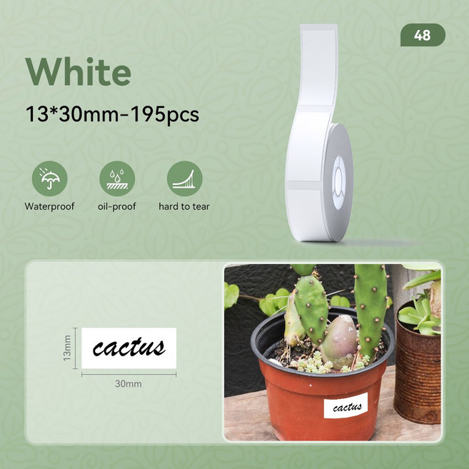 NI N1 B18 PET 스티커 용지 스크래치 10 유지 프린터 휴대용 탄소 리본 방지 라벨 테이프, 9) White-13x30mm-1Roll