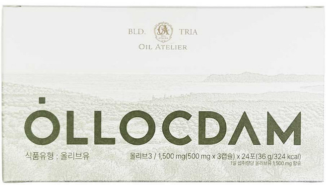 올록담 올리브3 EVOO 지중해 올리브오일 1Box 3정 X 24포 총 72정, 24정, 36g, 8박스