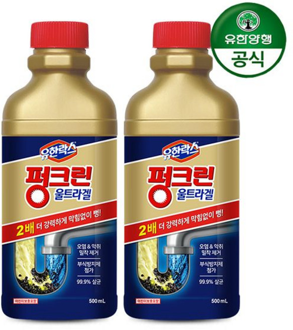 유한양행유한락스 배수구세정제 펑크린 울트라겔500ml 1개+1개 189980, 7.욕실600ml 2개+곰팡이600ml 2개189980, 1, 500ml