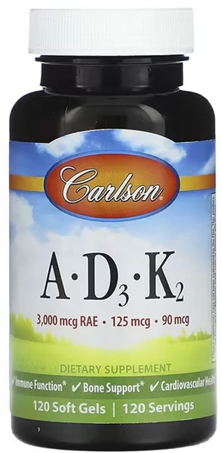 칼슨 비타민 A - D3 - K2 120소프트젤, 120정, 1개 - 쿠팡