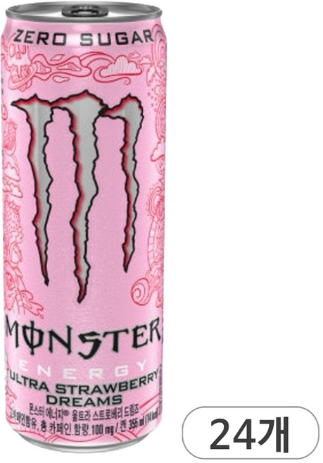코카콜라 몬스터 에너지 울트라 스트로베리 드림즈, 355ml, 12개