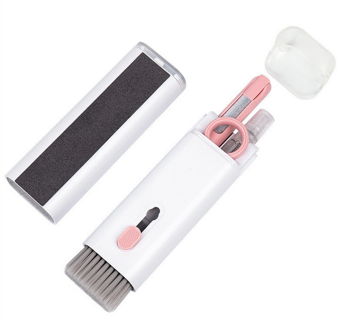 키보드 청소용품 이어폰 먼지 휴대용 브러시 세트, 핑크, 1개