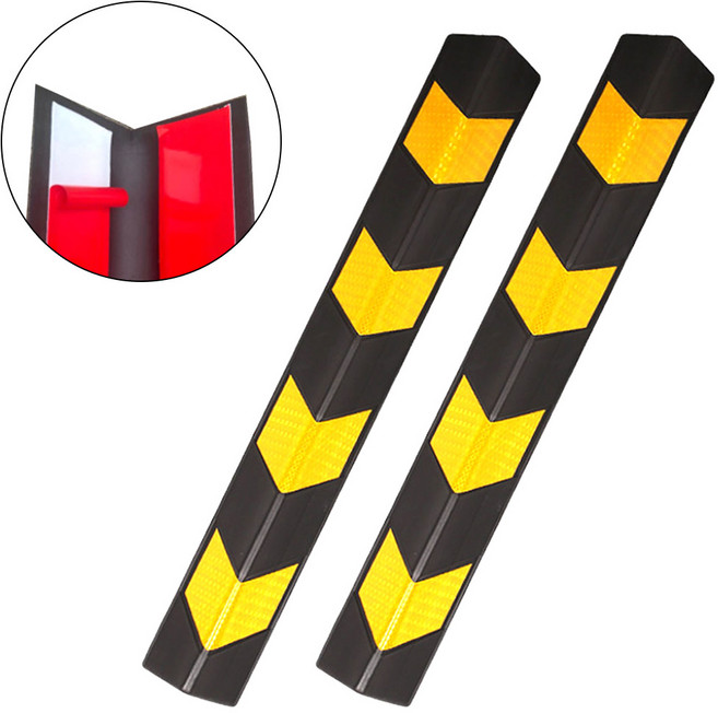 EVA 강력 양면테이프 접착식 코너보호대, 직각 80cm 검정, 2개, 블랙