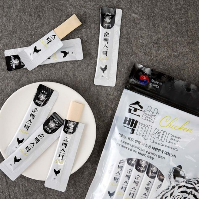 호랑이 순백스틱 8g x 30p (참치/연어/닭), 1개, 240g