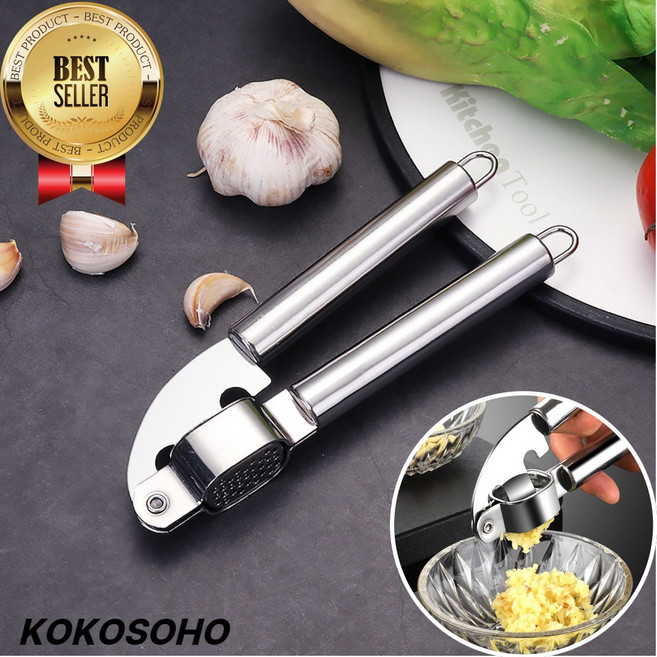 [초간편] 코코소호 올스텐 마늘다지기 으깨기, 1개, 스테인레스