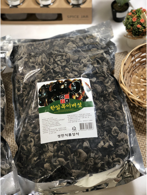 [쉐프 추천] 특A급 한잎 목이버섯 고급 단편 손질 말린 한입 흑목이 건 목이 버섯, 1kg, 1개