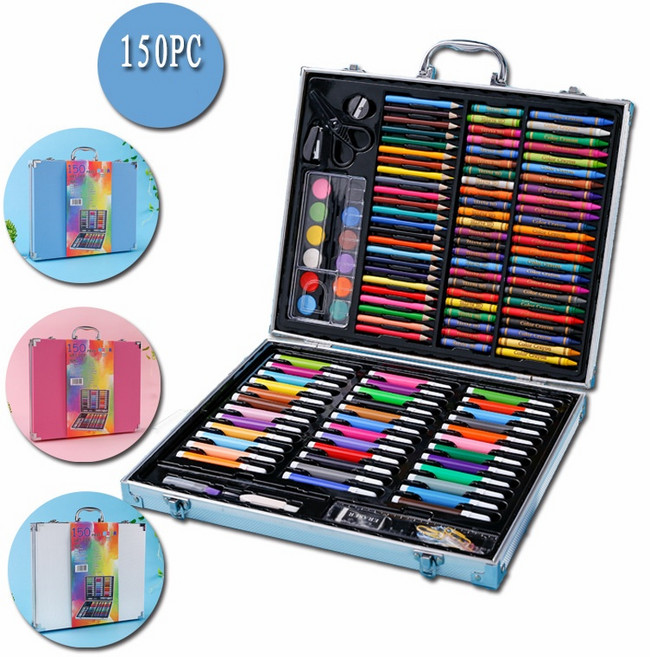 가남 150건 종합미술도구세트 수채화 세트 프리미엄 아트 색연필 미술도구 세트, 1세트, 파란색