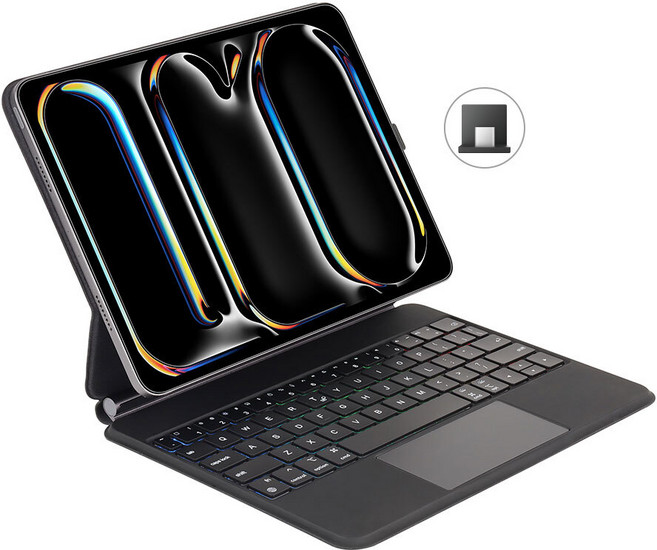 머레이 아이패드 호환 포고핀 매직 키보드 케이스 프로 M4 11/13인 POGOPIN 한글 각인키보드+키스킨 증정, 제조사축, 아이패드 프로 M4 13인치, 다크그레이