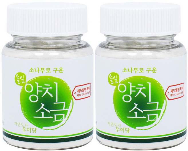 우이당 솔잎 양치 소금 천연양치, 2개, 70g