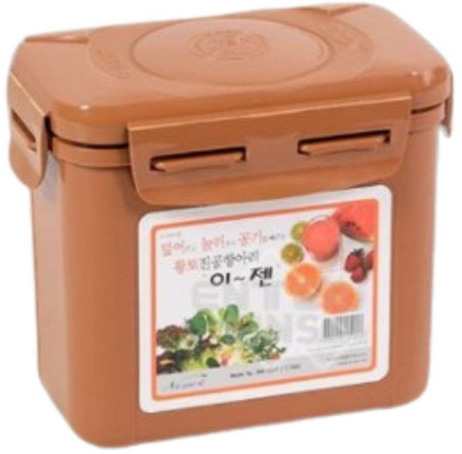 이젠 황토 진공 항아리 사각 1.7L 누름독 김치통 오이지 쌀통, 1개