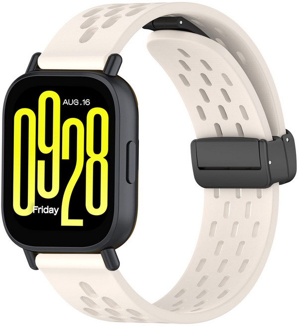 SKENOS 샤오미 워치 S4 레드미워치5 라이트 액티브 갤럭시 어메이즈핏빕6 5 호환 22mm 표준 마그네틱 스포츠 실리콘 스트랩 시계줄, 베이지, 1개