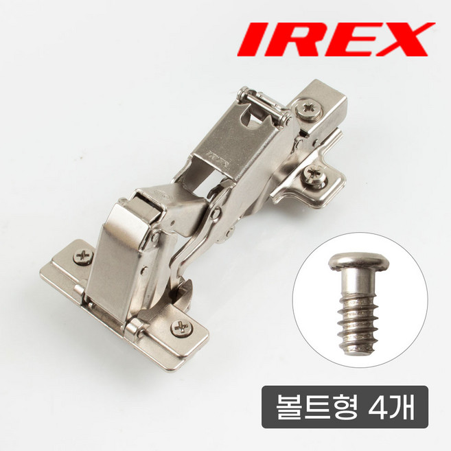 [철물인] IREX 장롱경첩 165도 저압댐퍼내장 아웃도어 볼트형, 4개