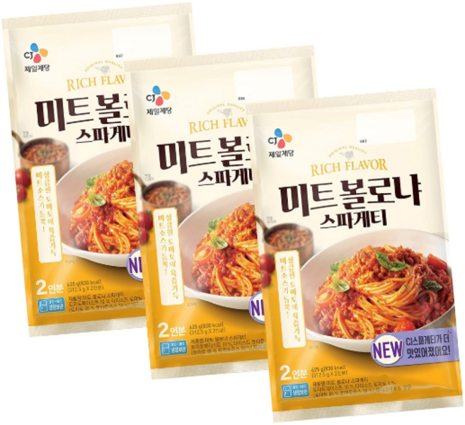cj 미트 볼로냐 스파게티 2인 ( 625g ), 3개, 625ml
