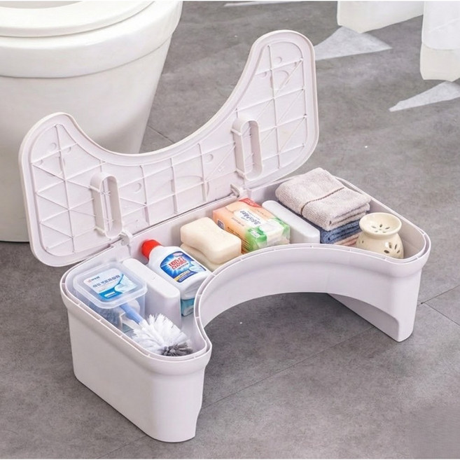 위도리 수납형 쾌변 변기 발 받침대, 1개, 화이트