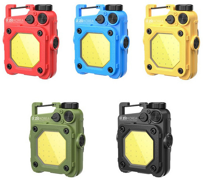 충전식 LED 라이트 COB 고리형 손전등, 1개, 그린