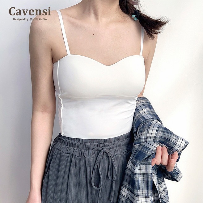 Cavensi 獨家自訂實拍 帶胸墊可調細肩帶 背心 內搭 小可愛 A43