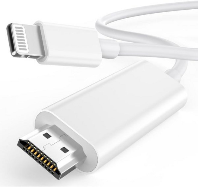 FUHAYA HDMI 케이블 본체 프리미엄 포터블 Apple MFi 인증 애플 라이트닝 to 어댑터 아이폰을 TV에 연결 1080P 디지털 AV 화면 동기화 연결기 아이폰 14, Lightning