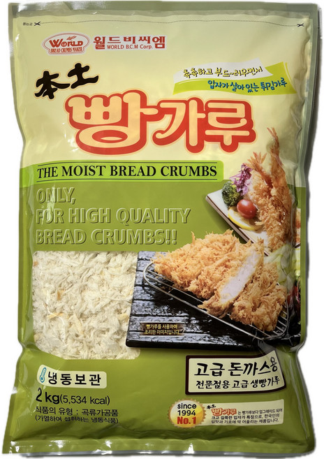 월드비씨엠 습식 본토 빵가루, 1개, 2kg