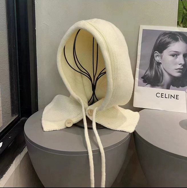 毛線帽女圍巾新款帽子圍巾一體秋冬季加厚保暖巴拉克拉法帽子