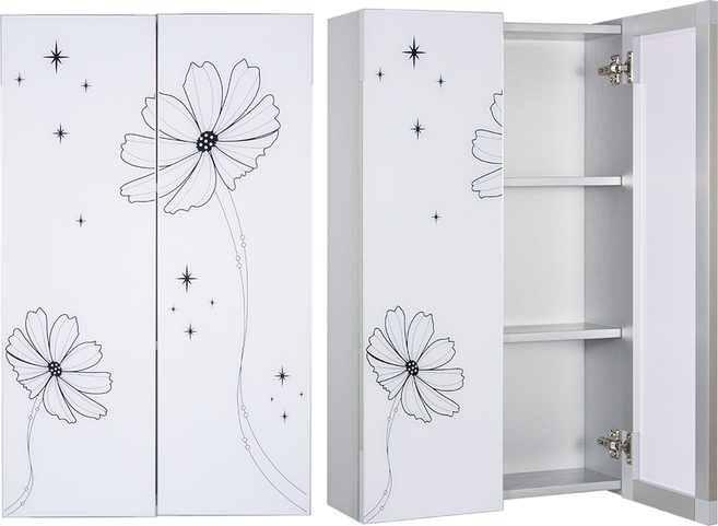 샘바스 코스모스장 (1~3일 이내 출고) 500 욕실장 여닫이 이쁜 인테리어 수납 화장실, W500 x H800, 1개