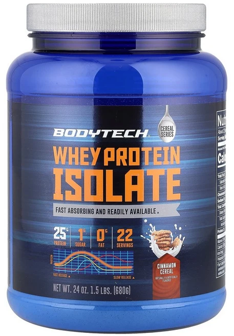 BodyTech 분리유청단백질 시나몬 시리얼 680g(1.5lb) BodyTech (바디텍), 프루티 시리얼, 680 g, 680g, 1개 - 쿠팡