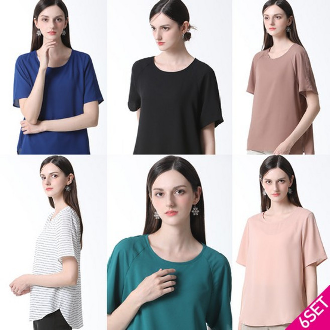 [최초가 78000원]6SET 썸머 위클리 티블라우스 6종세트