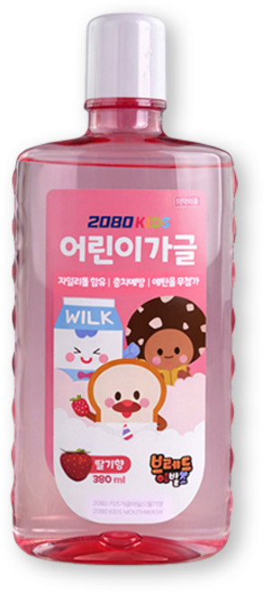 2080 키즈 어린이 가글 마일드 딸기향, 1개, 380ml