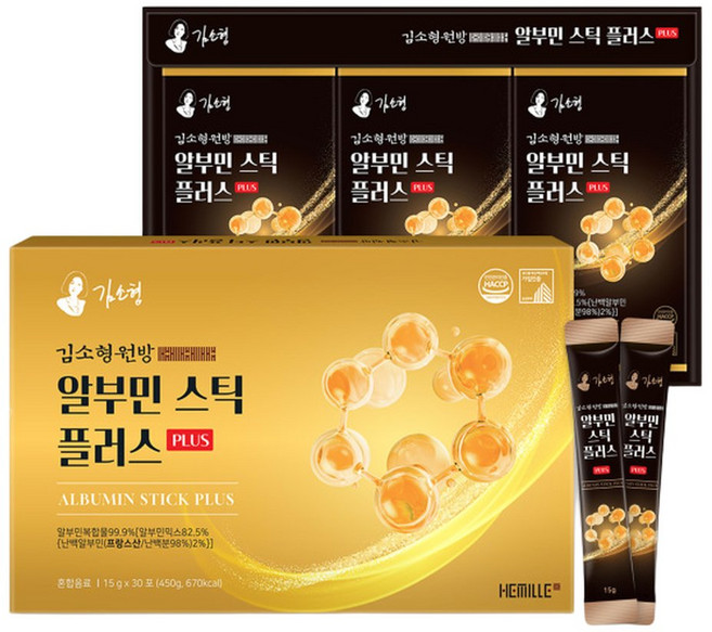 김소형원방 알부민스틱 플러스 15g x 30포 1박스/난백알부민/활력/쇼핑백포함, 1박스