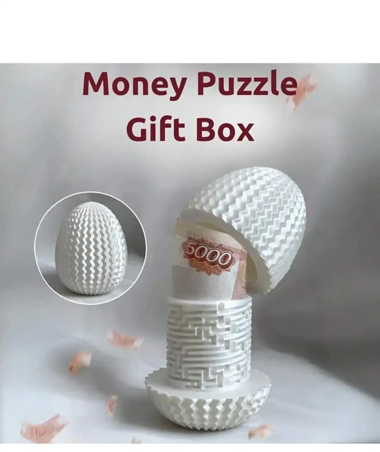 미스터리 머니 퍼즐 선물 상자 생일에 딱 맞습니다. 부활절 독특한 서프라이즈 계란 장식 파티 축하 이상적, 01 하얀색